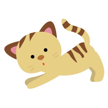 karikatür tarzı beyaz arka plan üzerinde de simgesi kedi kedi. Fo desen