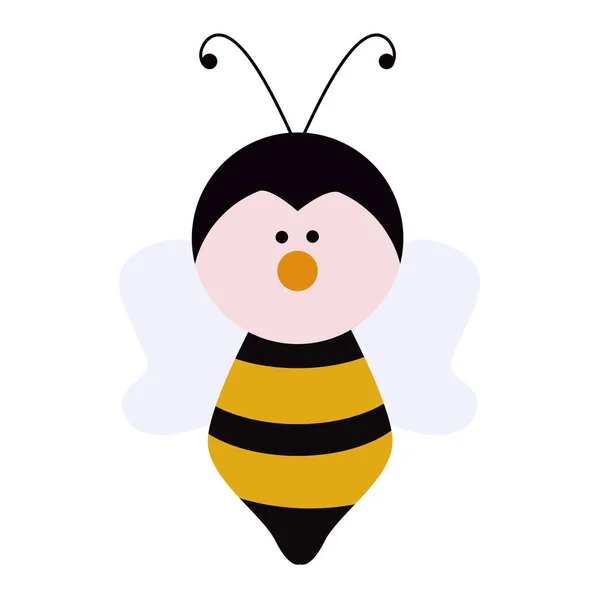 Icon honey bee in cartoon style on white background. vector illu — Stock Vector