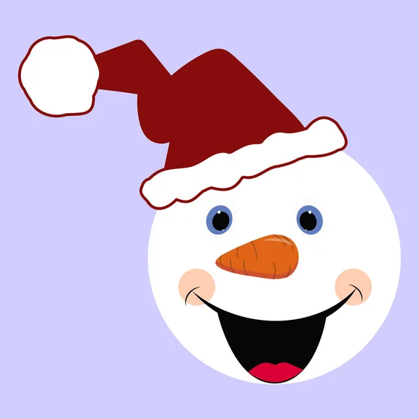 Цветной икона голова снеговика. векторная иллюстрация — стоковый вектор