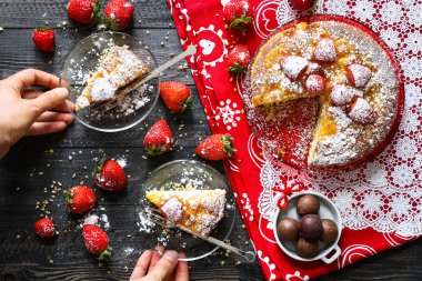 Limonlu kek şeker son çikolata çilek,