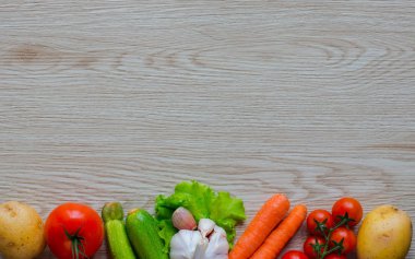 Sağlıklı gıda ve kopya alanı, taze sebze