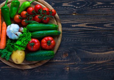 Sağlıklı gıda ve kopya alanı, taze sebze