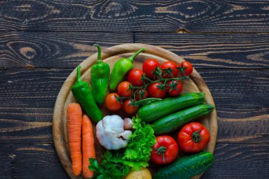 Sağlıklı gıda ve kopya alanı, taze sebze