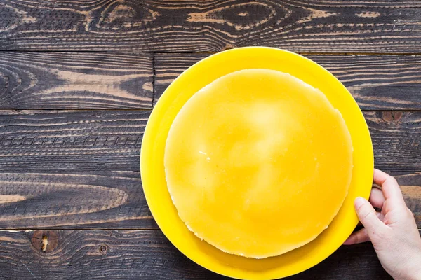 Домашний лимонный чизкейк, — стоковое фото