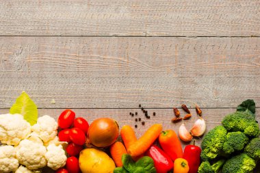 Sağlıklı gıda ve kopya alanı, taze sebze