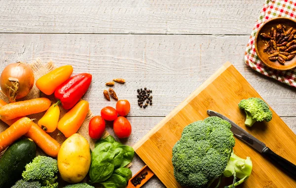 Sağlıklı gıda ve kopya alanı, taze sebze