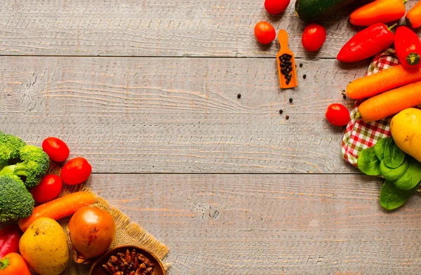 Sağlıklı gıda ve kopya alanı, taze sebze