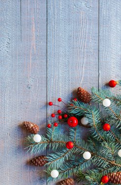 Rustik ahşap bac süsler ile Noel tatil arka plan