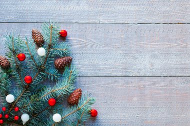 Rustik ahşap bac süsler ile Noel tatil arka plan