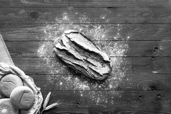 Taze ev yapımı ekmek, üst manzara.