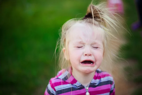 Πορτρέτο που κλαίει με δάκρυα ενός παιδιού — Φωτογραφία Αρχείου