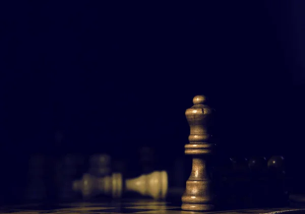Klassische Nahaufnahme auf dem Schachbrett — Stockfoto