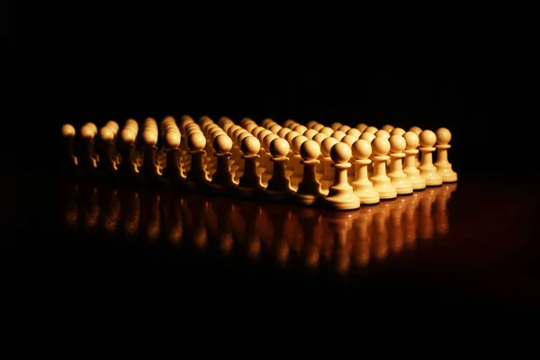 Chess, pawn, figures, back light, background light, light and shade, play, white figures,