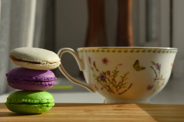 Gâteaux de macarons colorés doux — Photo