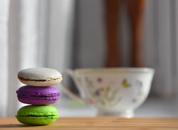 Sweet colorful macarons cakes — Stock Photo, Image