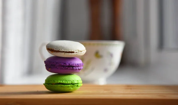 Gâteaux de macarons colorés doux — Photo