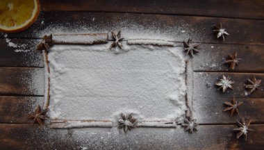 Tarçın çubuğu çerçeve yıldızları Noel dekoru için şekerleme anason