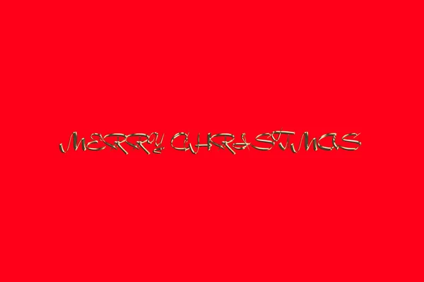 Texto Feliz Navidad Letras Doradas Sobre Fondo Rojo —  Fotos de Stock