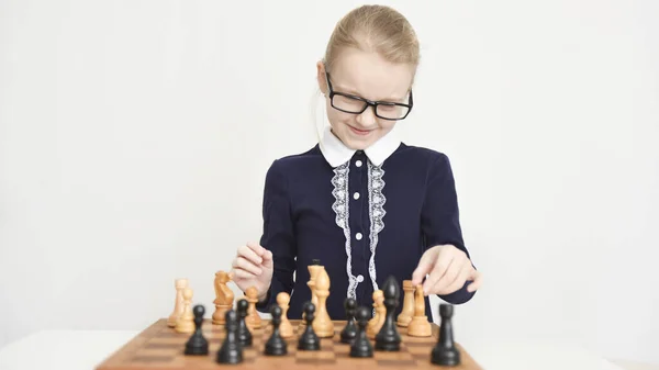 Child Chessboard Playing Chess — Stock Photo, Image