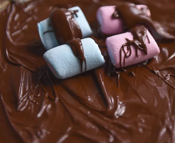 Cioccolato Latte Fuso Con Motivi Ondulati — Foto Stock