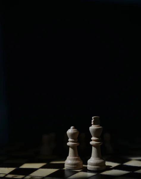 Schachfiguren Auf Dem Brett Königin König — Stockfoto