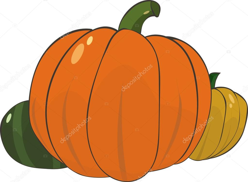 illustration of three pumpkins