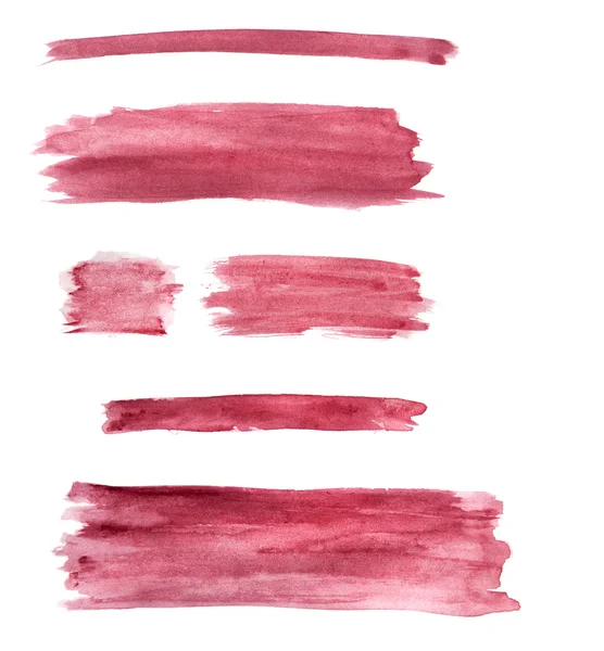 Aquarelle Set peint Boutons / Lignes avec couleur bordeaux — Photo