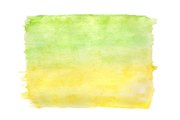 抽象的绿色和黄色水彩背景 — 图库照片
