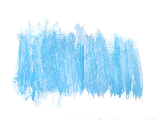 抽象的蓝色水彩，涂上白色孤立的背景 — 图库照片