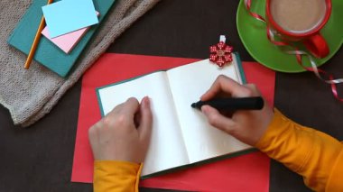El yazma not defterinde kısa bir süre içinde kelime, görünümü top