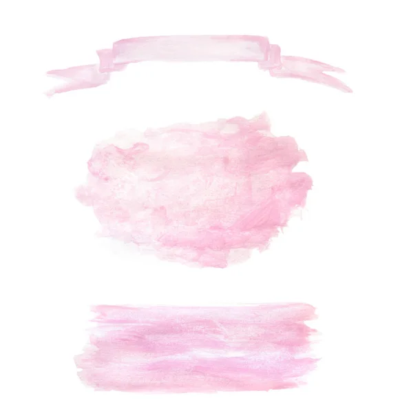 Conjunto de fundos aquarela rosa abstrata — Fotografia de Stock