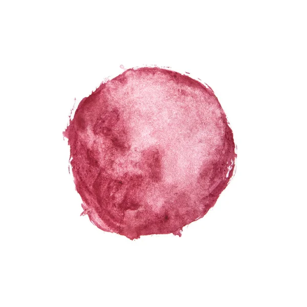 Watercolor bordo or red painted circle — Stock Photo, Image