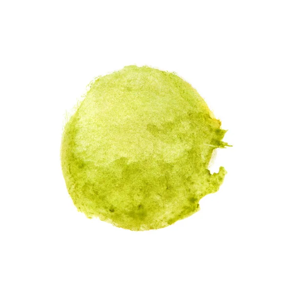 Watercolour Green with Yellow Painted Circle — Stock Photo, Image