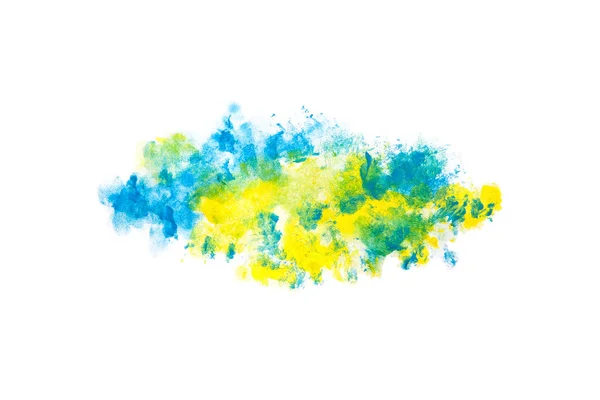 抽象的蓝色和黄色水彩画背景 — 图库照片