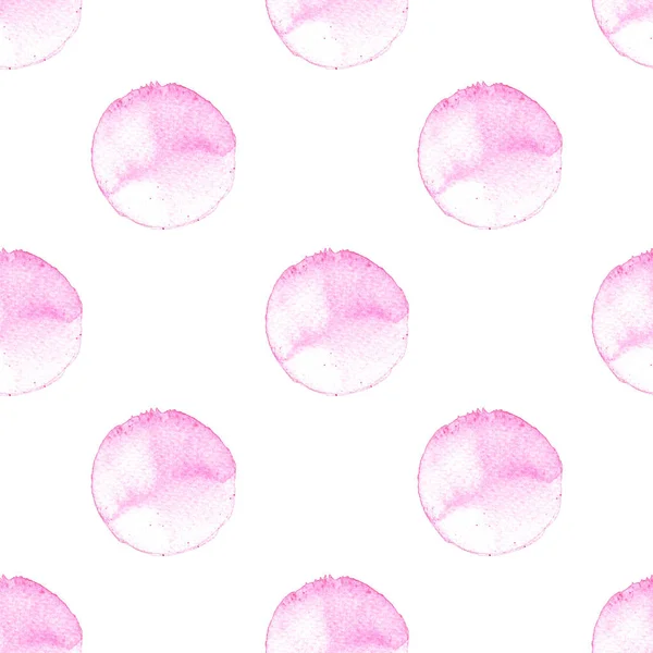 Hand painted dot pattern. Abstract watercolor texture shapes in pink. Design illustration image. Baby shower — Stock Photo, Image