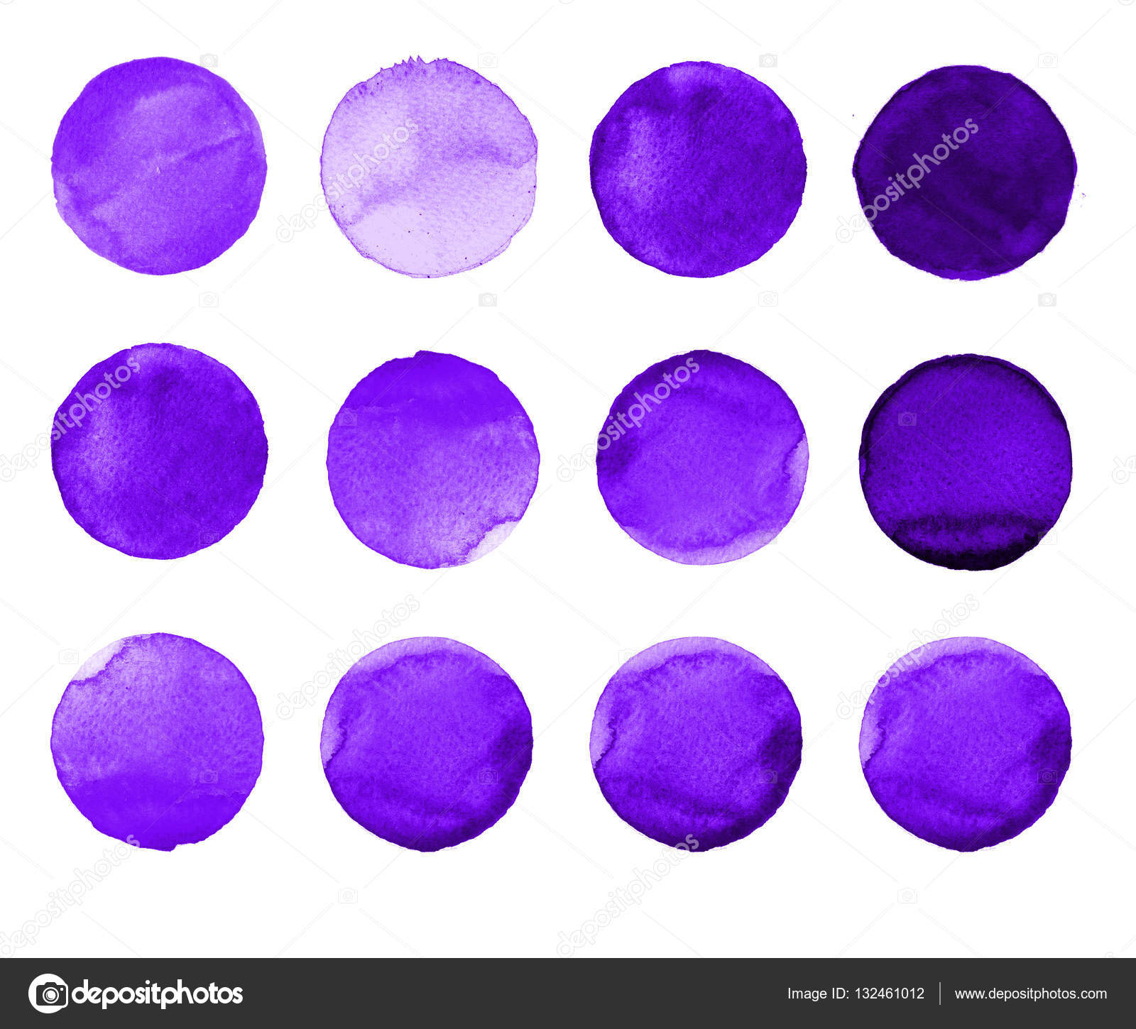 cerchio isolato su bianco Illustrazione dell acquerello per disegno artistico Tondo macchie delle chiazze di colore lavanda — Foto di K Chumakova