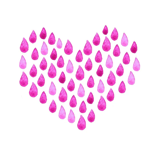 Miłości czystej wodzie plakat. Akwarela deszczowa ręcznie malowane ilustracja. Kropla deszczu bezszwowe tło — Zdjęcie stockowe