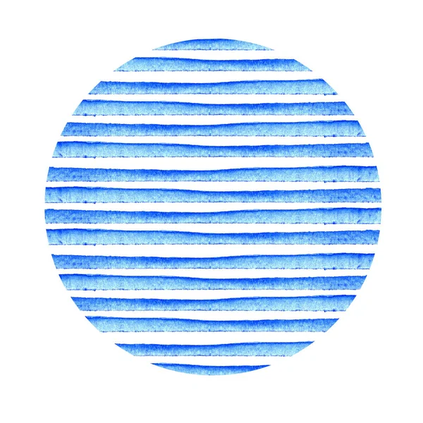 Cirkel av blå rand målad i akvarell. Retro stil bakgrund. Elementet design för affischer, dekaler, banderoller, inbjudningar, bröllop. — Stockfoto