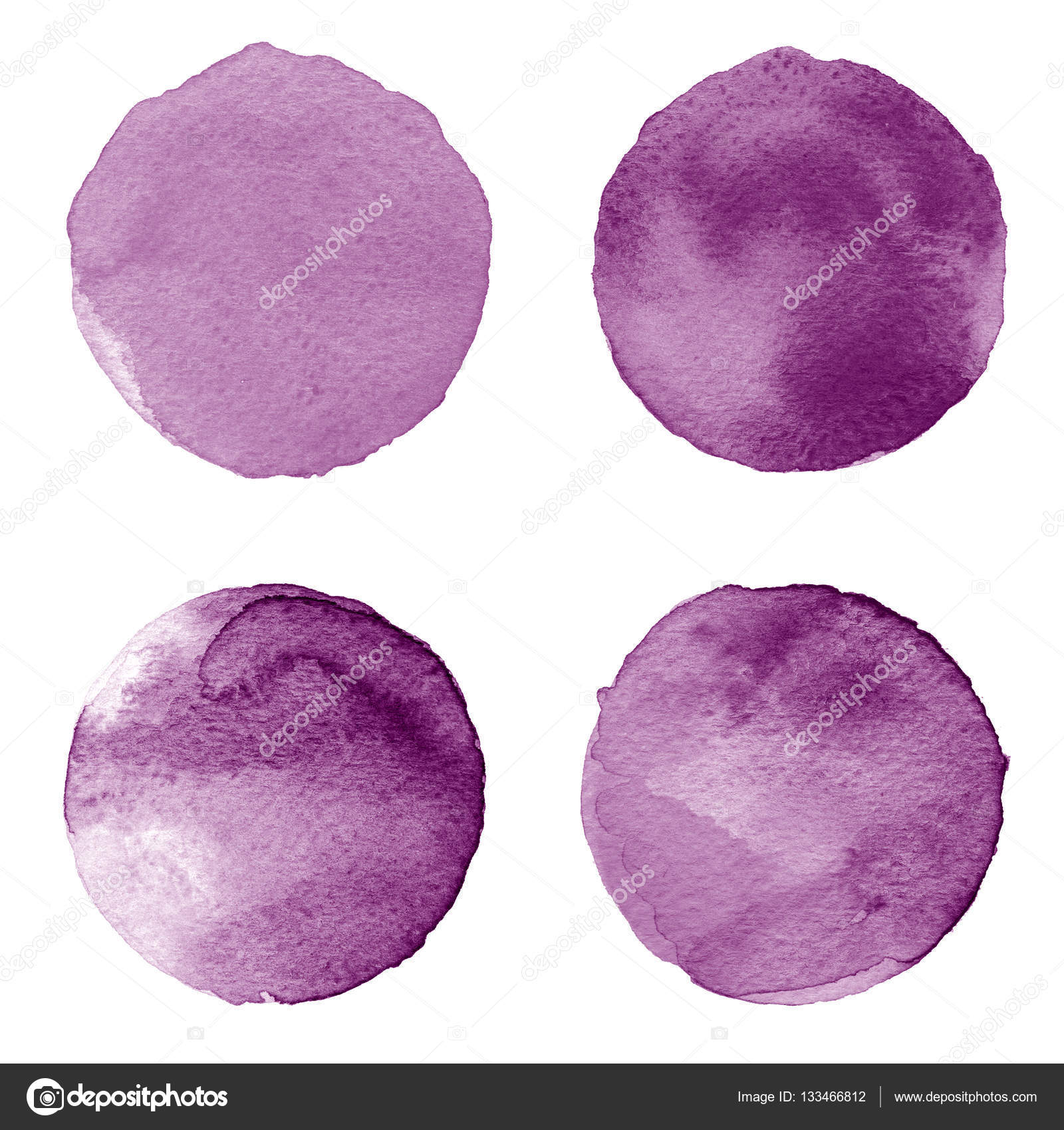 cerchio isolato su bianco Illustrazione dell acquerello per disegno artistico Tondo macchie delle chiazze di colore lavanda — Foto di K Chumakova