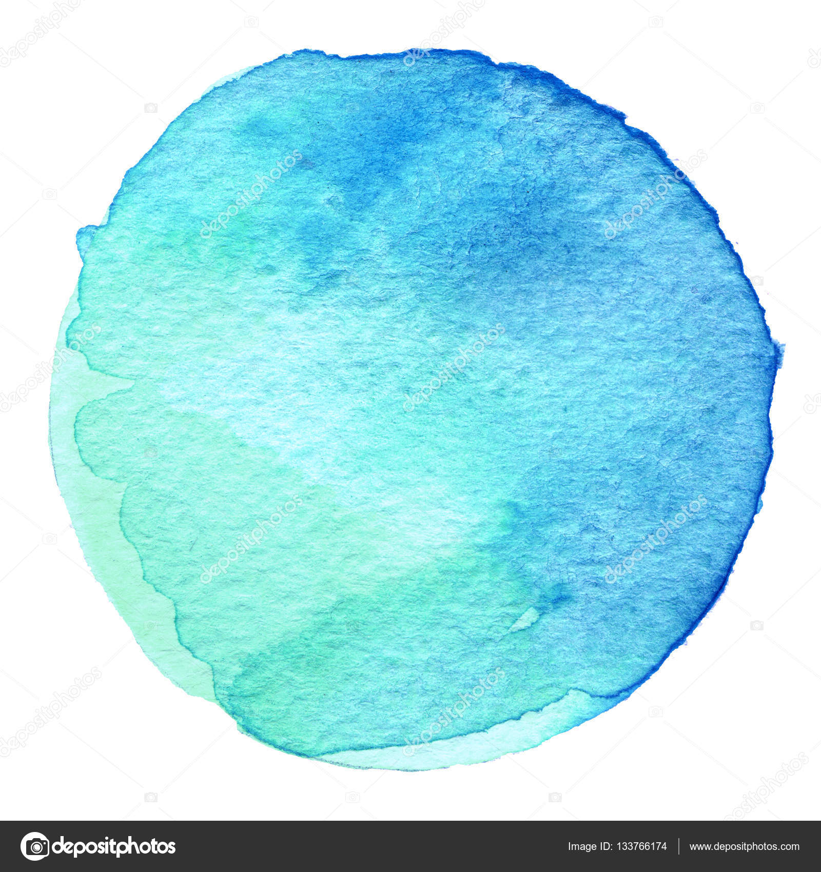 Blue watercolor Stain with paper Design element