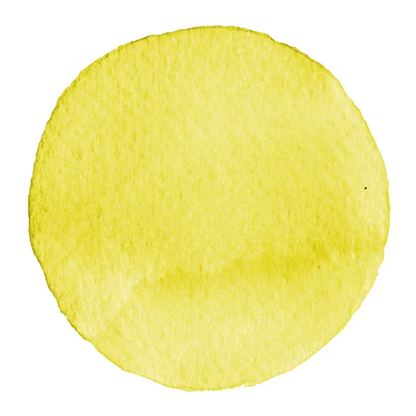 수채화 손으로 그린 원. 아름 다운 디자인 요소입니다. 노란색 배경 — 스톡 사진
