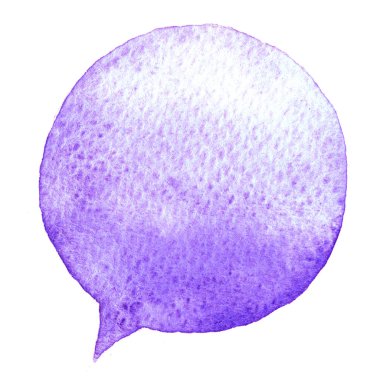 Kabarcık mavi suluboya konuş. Tasarım öğesi. Elle çizilmiş konuşma.