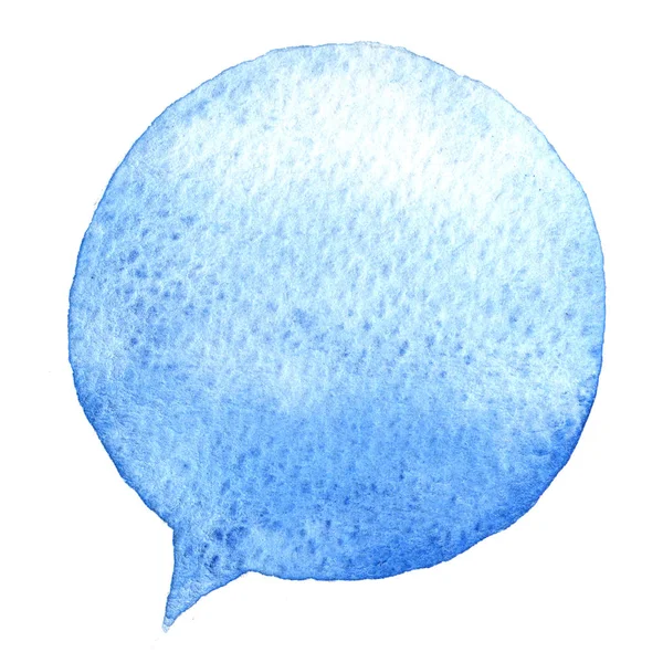 Habla azul burbuja acuarela. Elemento de diseño. Discurso hecho a mano . — Foto de Stock