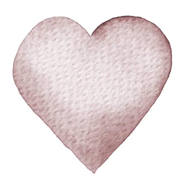 Corazón rojo pintado de acuarela. Elemento para el diseño Tarjeta de San Valentín o tarjetas postales románticas . — Foto de Stock