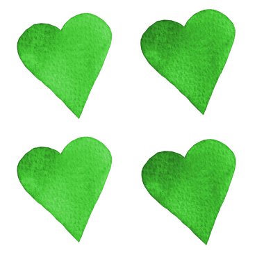 Suluboya kalpler kümesi. El boyalı. İzole nesneleri mükemmel Sevgililer günü kartı veya romantik posta kartları.