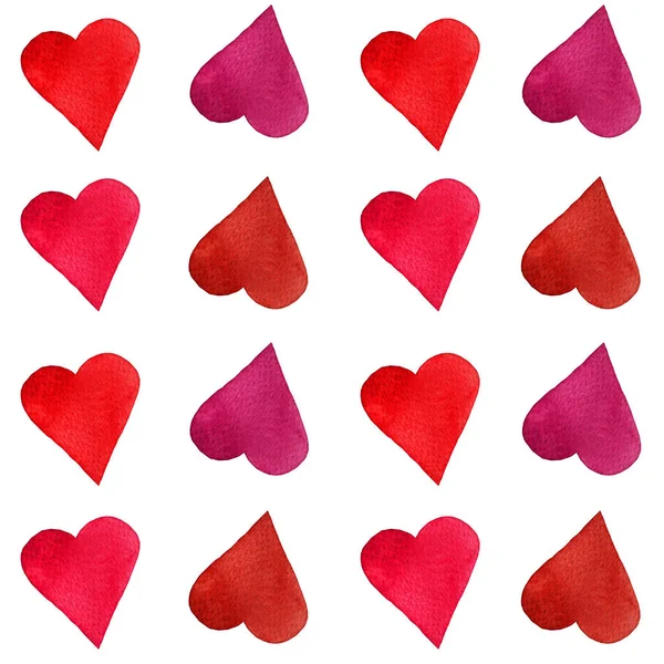 Conjunto de corazones de acuarela. Pintado a mano. Objetos aislados perfectos para tarjetas de San Valentín o tarjetas postales románticas . —  Fotos de Stock