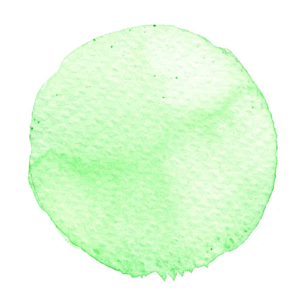 Circulo de acuarela verde. Mancha con textura de papel . — Foto de Stock