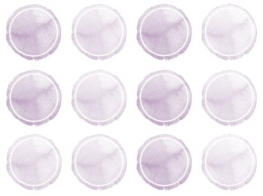 Suluboya el daire şekli tasarım öğeleri boyalı. Gri afiş kümesi.