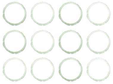 Suluboya el daire şekli tasarım öğeleri boyalı. Gri afiş kümesi.