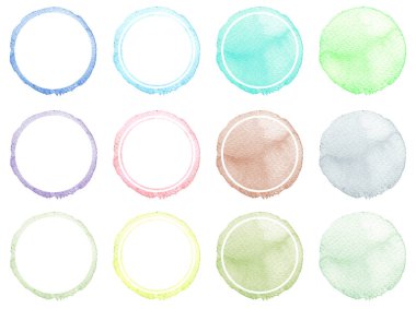 El kümesi suluboya daire kare çizilmiş.